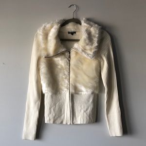 Le Chateau Ribbed Faux Fur Sweater